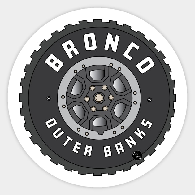 Bronco Outer Banks Tire Sticker by AltTabStudio